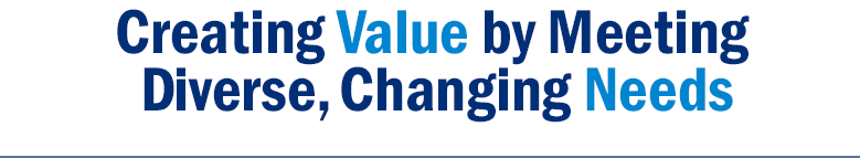 Creating Value by Meeting Diverse, Changing Needs